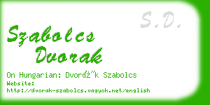 szabolcs dvorak business card